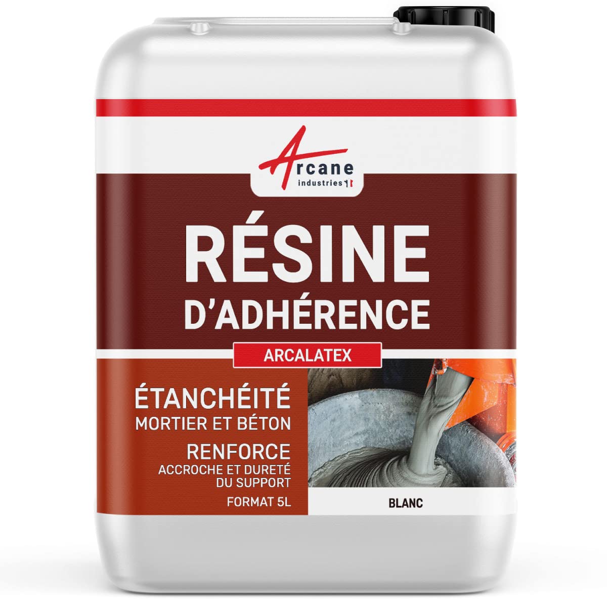 Résine d'accrochage, mortier et béton : Arcalatex - 5 L - ARCANE INDUSTRIES