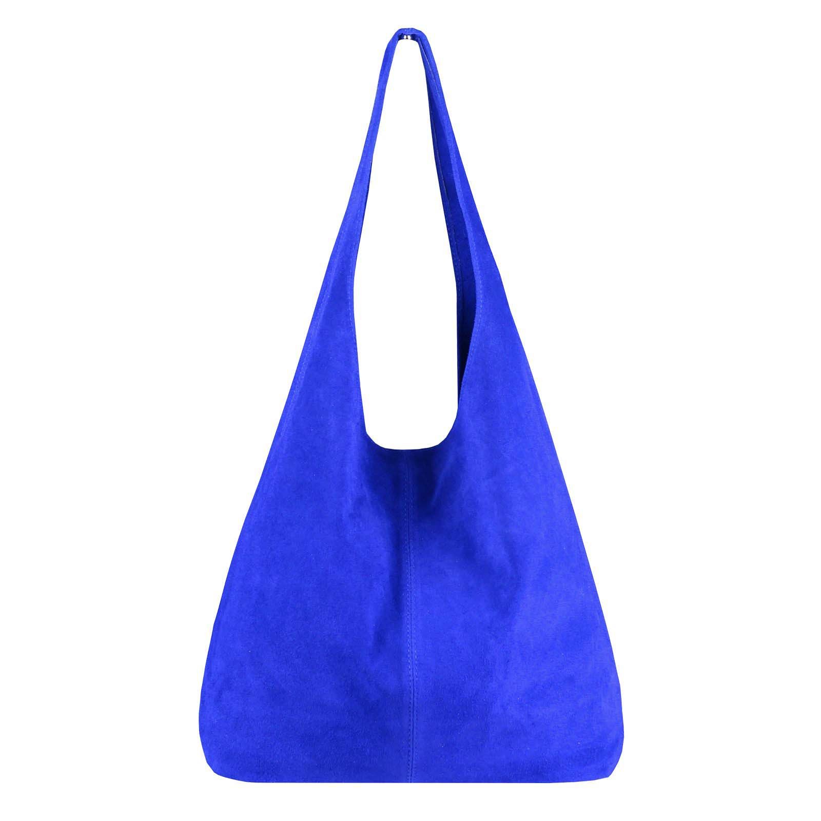 ITALYSHOP24 Schultertasche Leder Wildleder Umhängetasche – Made in Italy, Großes Hauptfach