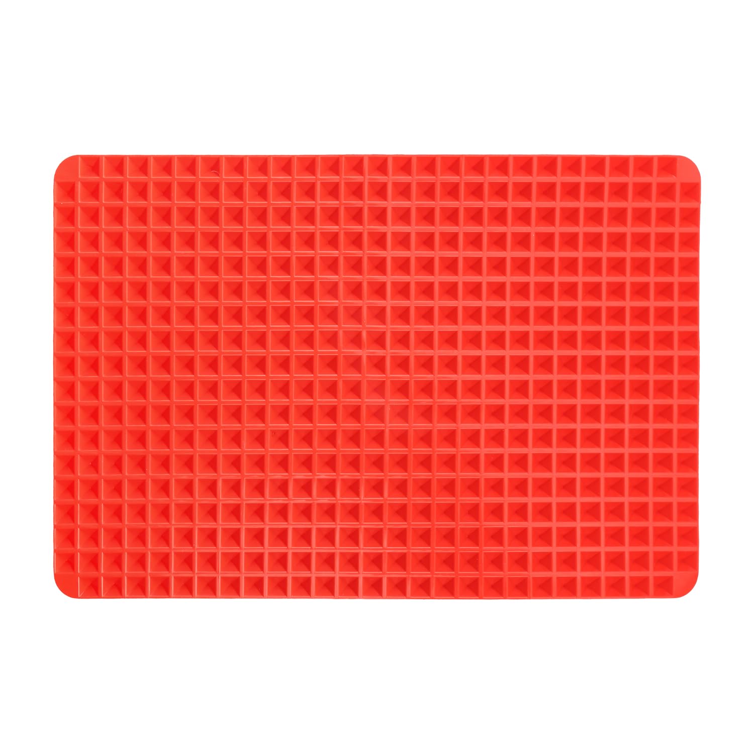 Tabanzhe Pyramid Silicone Baking Mat Non-Stick Diamond Chef Mat Fat Reducing Oven Sheet Baking Tray Heat Resistant Cooking Pan Mat for Kitchen Grilling BBQ Bakeware(Red)
