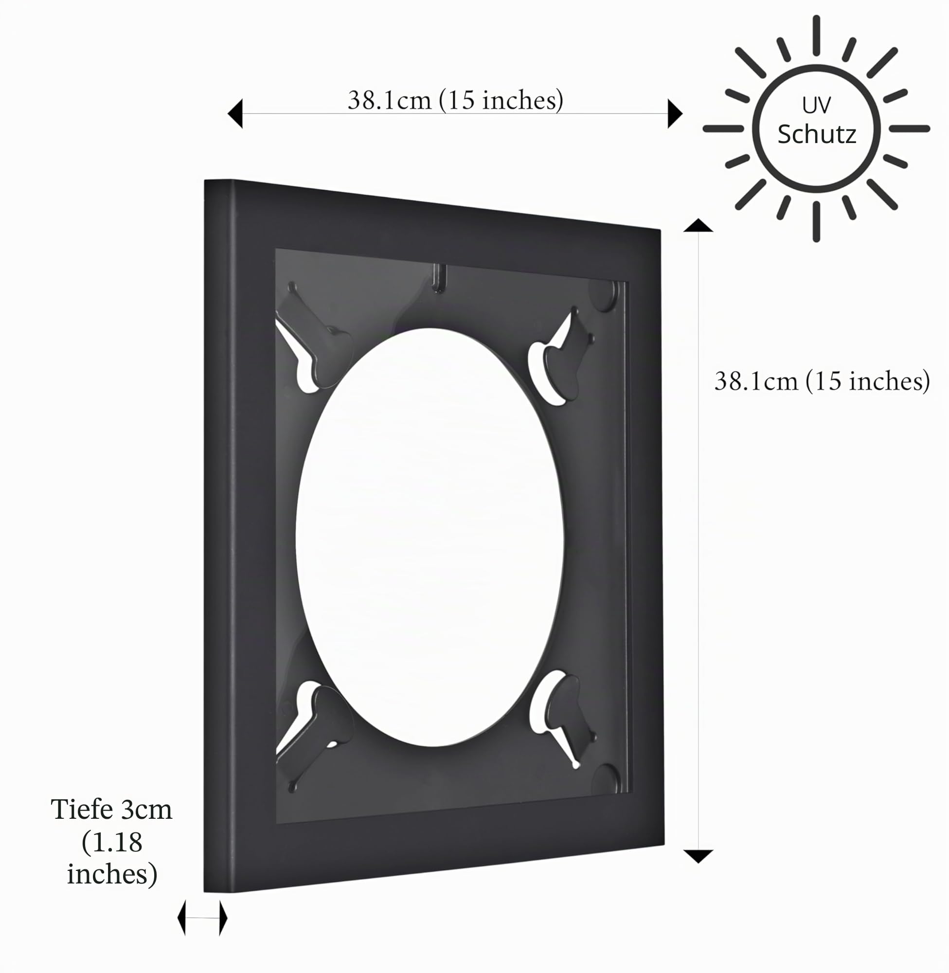 Art Vinyl Schallplattenrahmen 3er-Set – Für Single-Vinyl & LPs/Doppel-LP – 38×38 cm Schwarz, UV-Schutz, kratzfestes Acryl, einfache Wandmontage, Flip-Rahmen