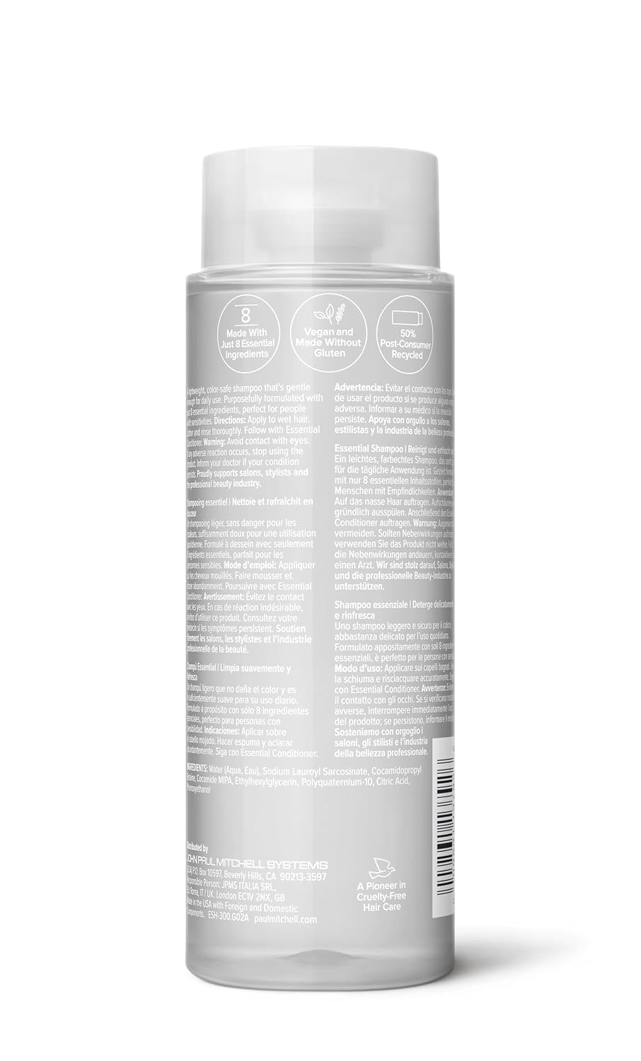 Paul Mitchell Clear Essential Shampoo, Fragrance Free, For Sensitive Scalp + Skin