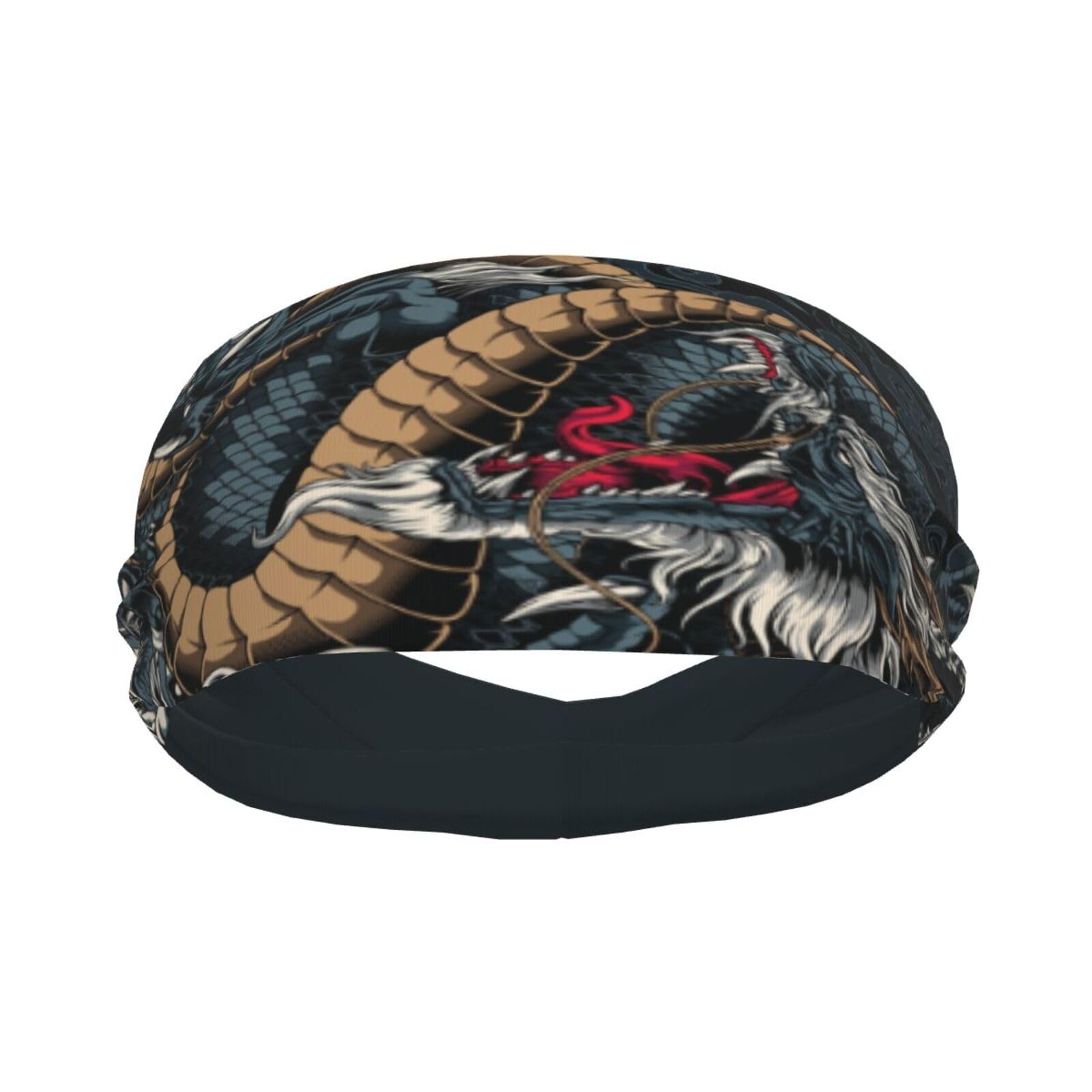 Dragon Headbands for Hiking Running Cycling Sport Headbands for Men Cool Sweatbands Dragon Wide Head Bands