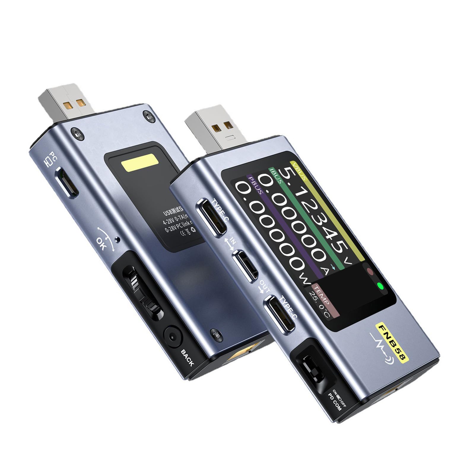 FTVOGUE Multimetrowa Zasilanie USB Prąd Prądowy Tester Mocy z 2,0 -calowym Wyświetlaczem HD LCD dla PD2.0 PD3.0 QC2.0 QC3.0