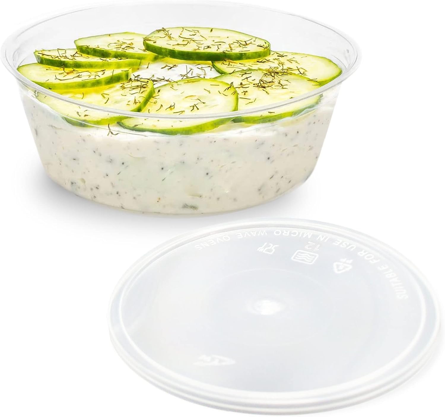 Sabco Clear - 8Oz Round Plastic Takeaway Sauce Pots With Lids - Deli Pots For Dip Ketchup Chutney Condiment - Containers For Slime Wax Melts (50)