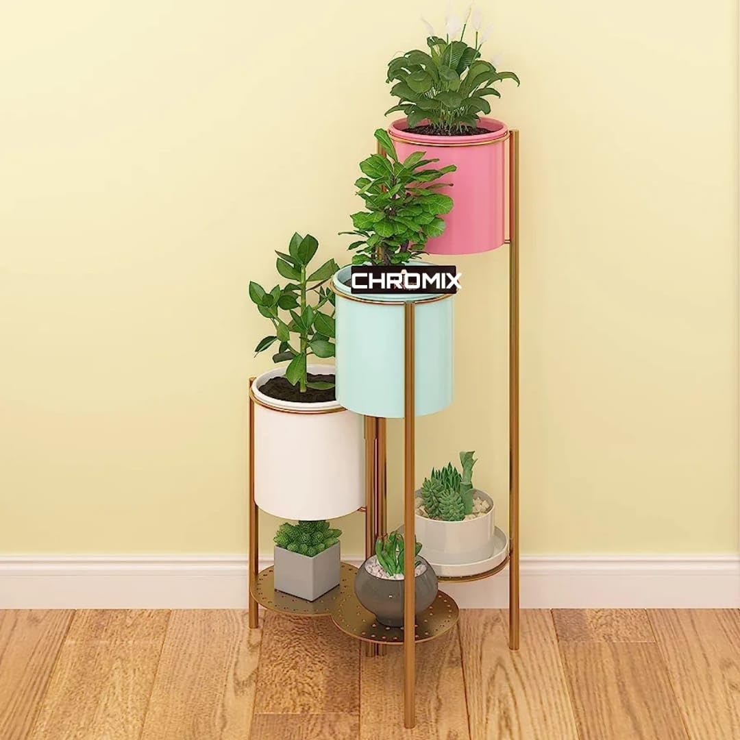 CHROMIX 6 Tier Metal Plant Stand, Indoor Outdoor Flower Pot Stand Holder Rack, Foldable Decorative Display Rack for Potted Plant for Patio Garden, Balcony, Living Room, Office, Resturant | Multicolor (B0C6BWQFBF) Amazon Price History, Amazon Price Tracker
