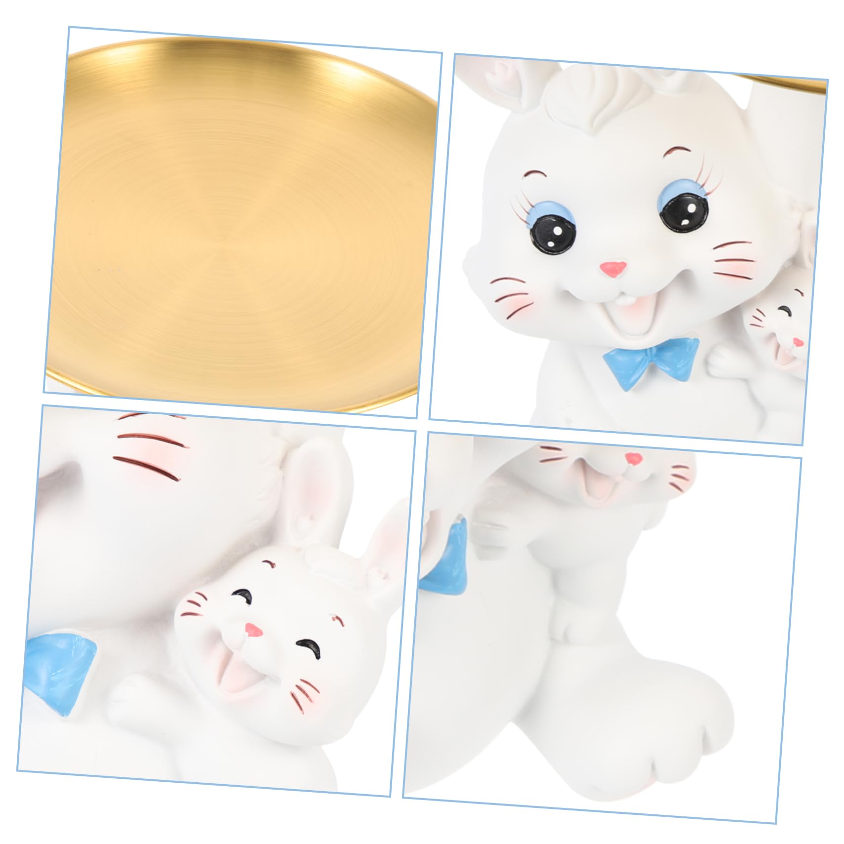 Plateau Résine Lapin Décoratif pour Bijoux Et Clés Support De Snack Et Décoration De Bureau Forme De Lapin Accessoire De Maison Créatif Et