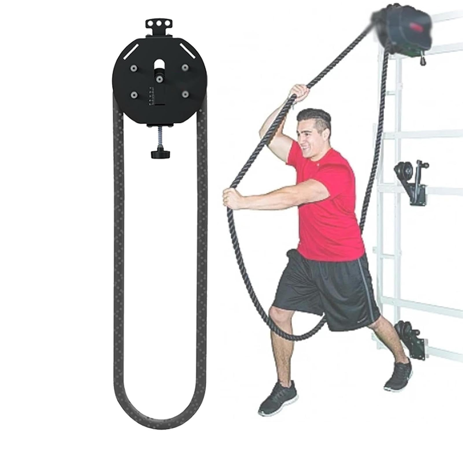 Endless Rope Trainer System, Verstellbarer Widerstand, Fitnessgeräte für Home Gym, für Muskelausdauer, körperliches Training der oberen Extremitäten, Aerobic-Training,001