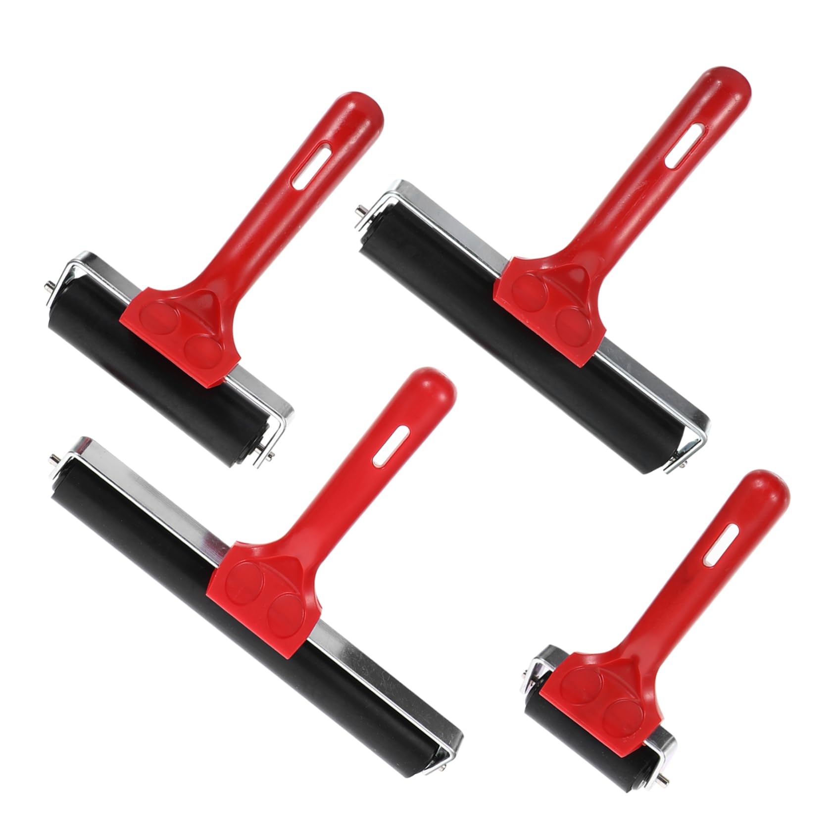 HOMSFOU Oil Painting Tool 4pcs Professional Rubber Roller Printmaking Craft Stamping