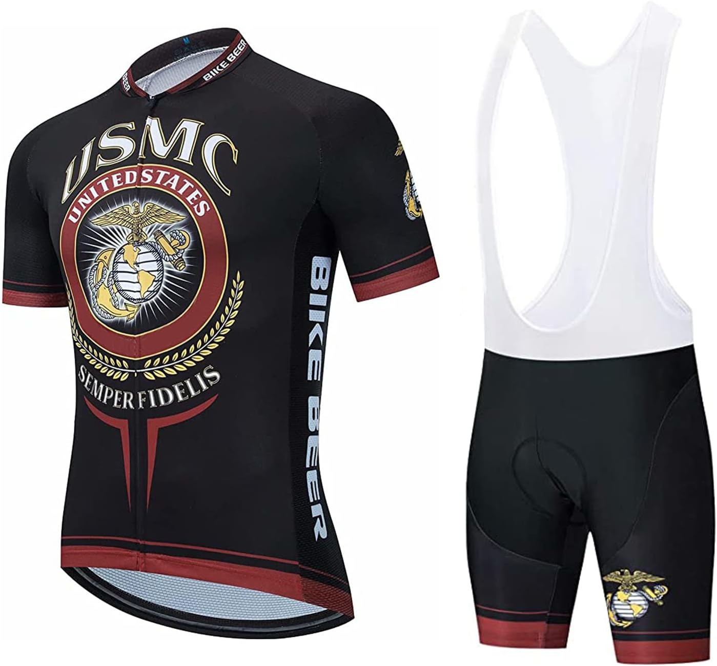 BIKE BEERU.S Marine Corps Cycling Sets Bike Uniform Summer Cycling Jersey Set Road Bicycle Jerseys MTB Breathable Cycling Clothing