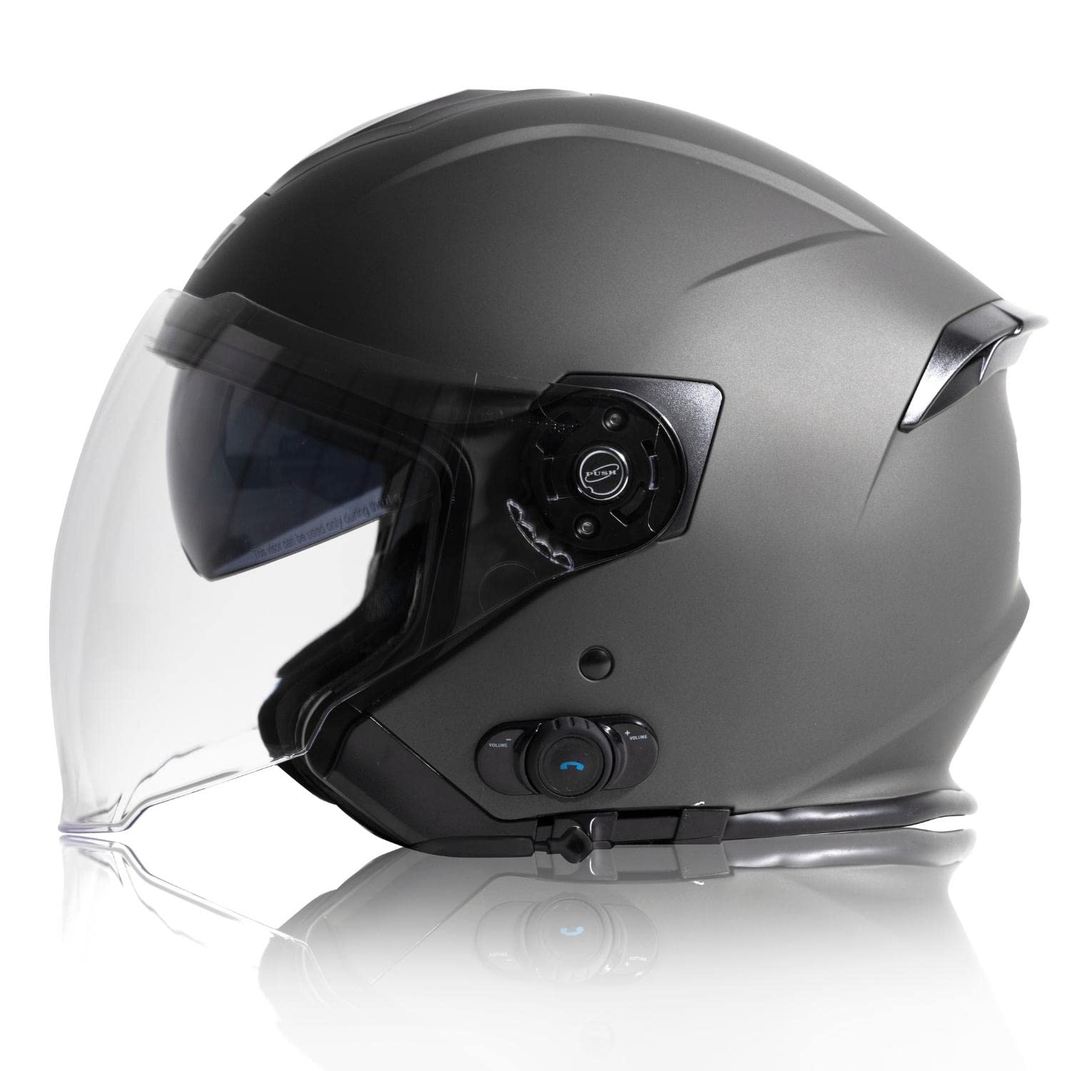 ORIGINE Casque Bluetooth Moto Jet Casque Scooter avec Double Visière Homologué ECE