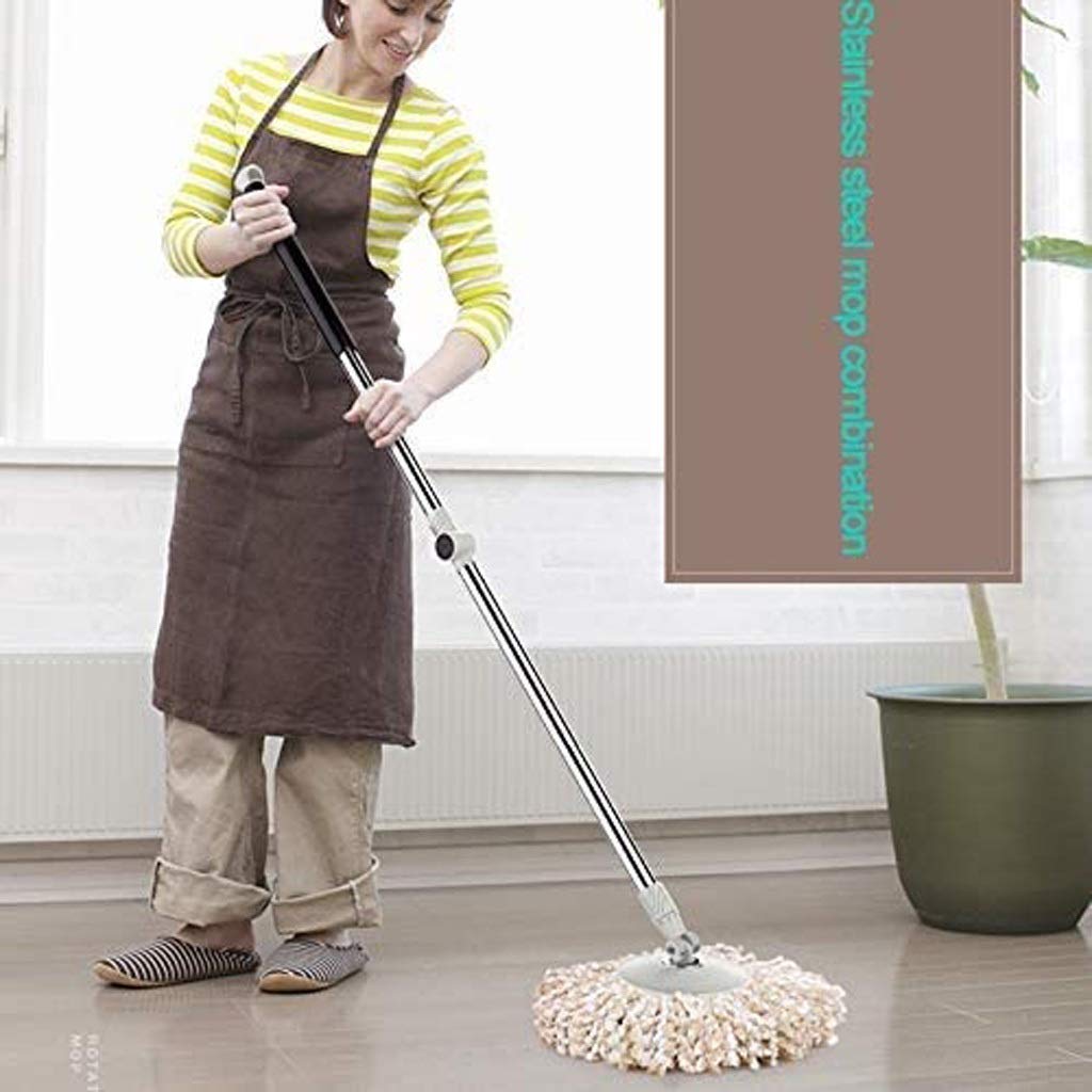Doppio azionamento Rotary Mop Domestico Pigro In Acciaio Inox Pole Mop Automatico Pressione Mano Ouble Barrel