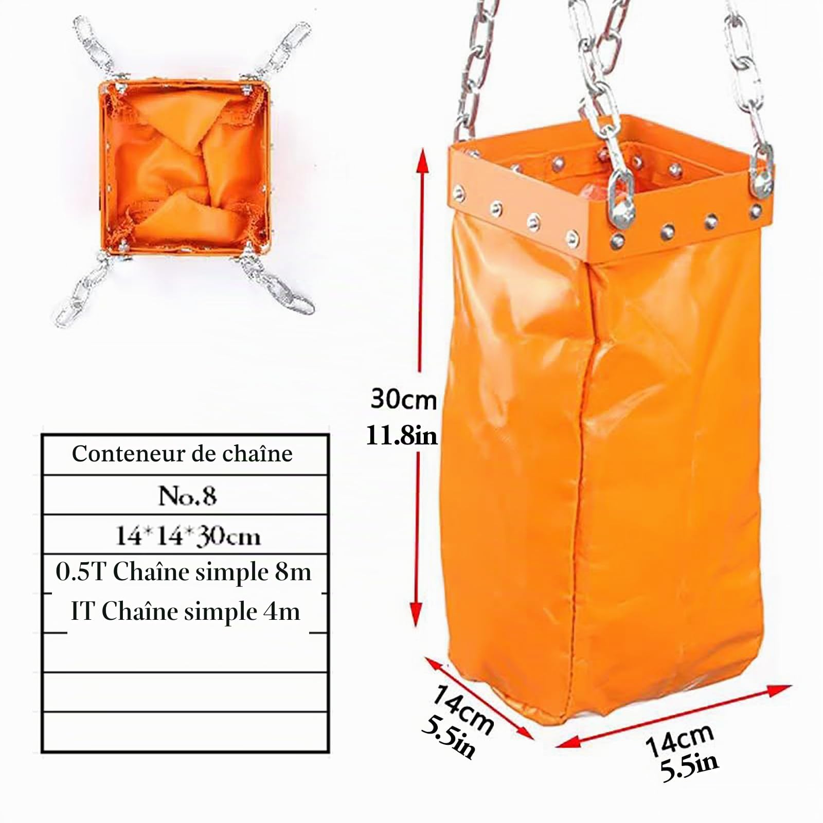 Sac à chaîne conteneur pour palan