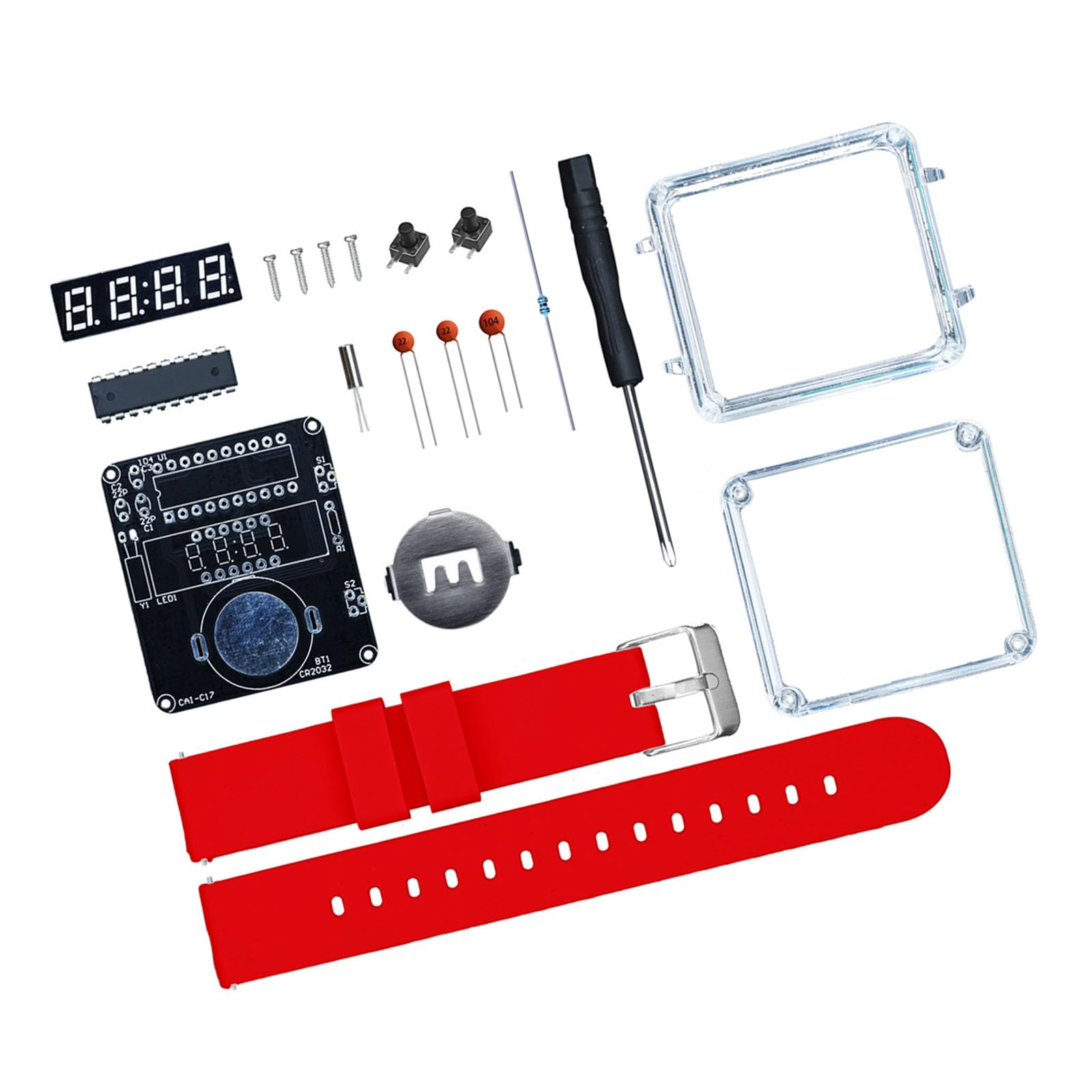 APGLSXY Learning Electronic Watch Kits with Ceramic Circuit Components Create LED Clock Through Not Tool Assembly Educational Electronics Set