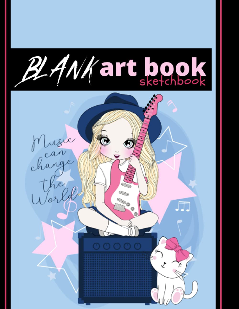 アート・デザイン・音楽 BRANK MAG BOOKS Amazon | Blank Art Book Sketchbook | Music Can Change The World