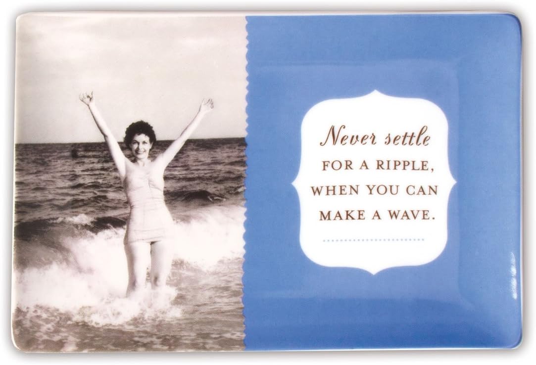 Shannon Martin Design Porcelain Trinket Tray, Never Settle