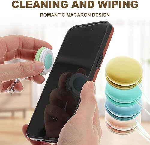 Miniatura 2 de AIIONP Macaron - Limpiador de pantalla de teléfono, limpiador de pantalla de teléfono con forma de macarón, colgante de limpieza portátil para