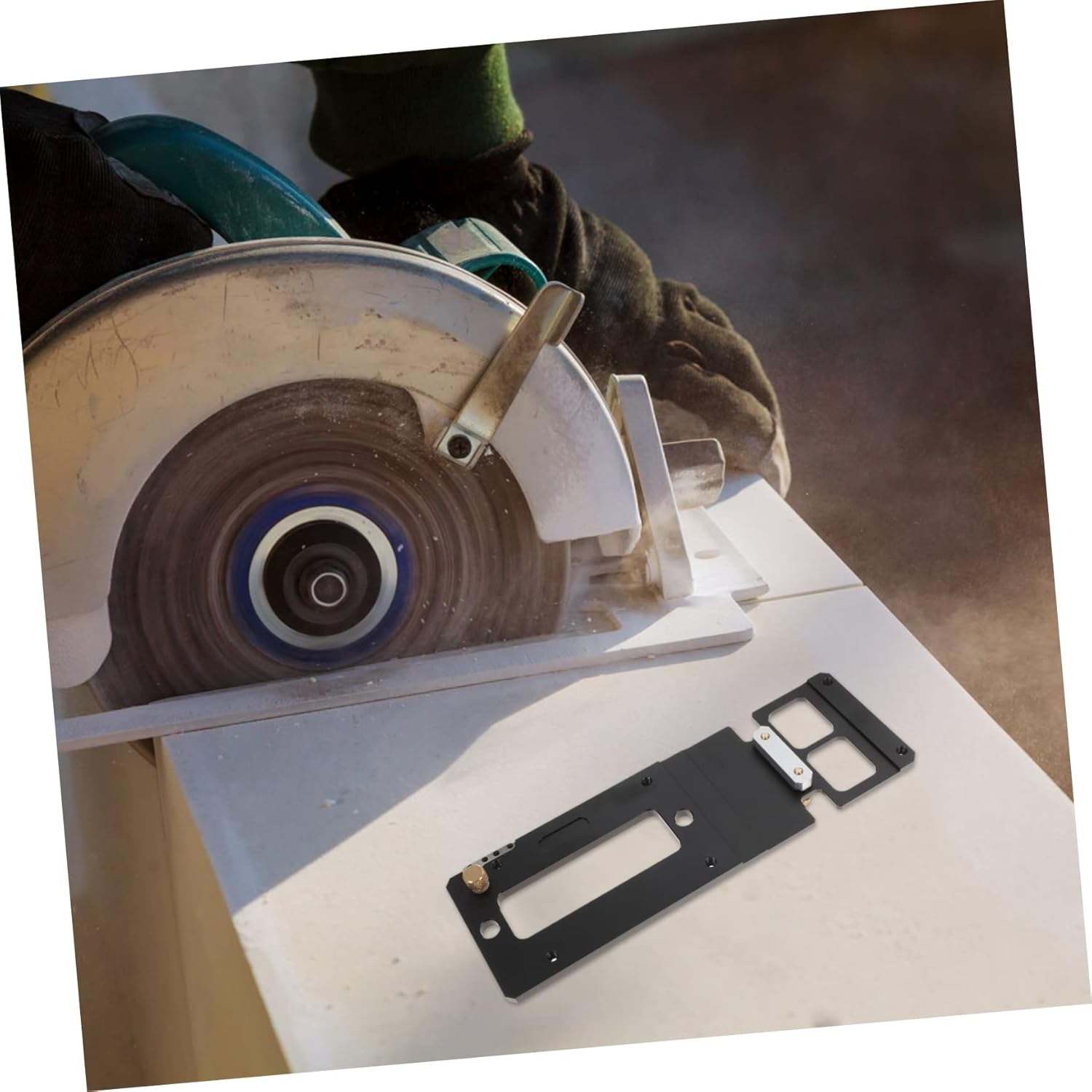 Gadpiparty Right Angle Circular Saw Guide Rail for Precise Cuts Compatible and Track Guide for Woodworking Projects