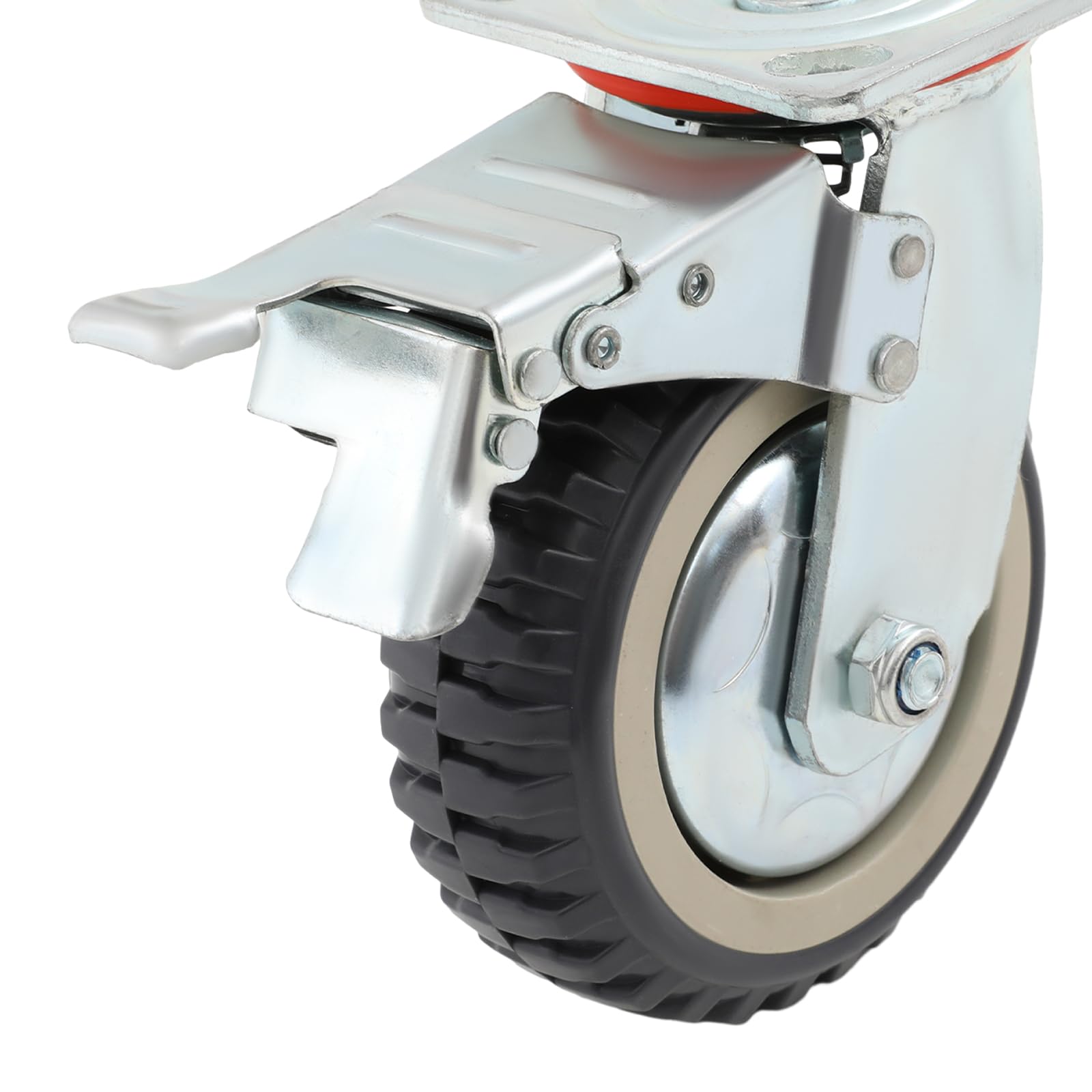 4 ruote per carichi pesanti, ruote girevoli da 150 mm con freno, rotabili a 360°, 2 ruote girevoli con freno e 2 ruote fisse – ruote pesanti con filettatura, per carrelli da officina e macchinari