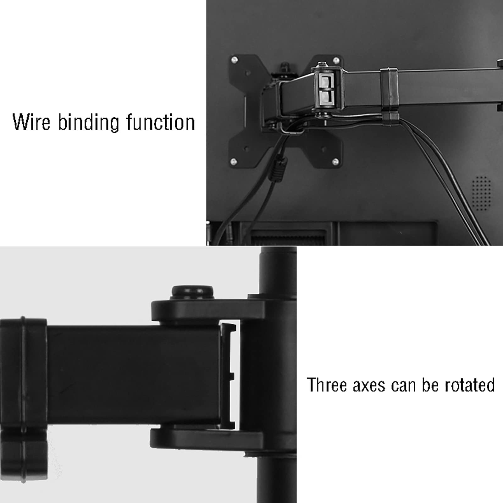 Supporto Doppio per Monitor, Compatibile con 2 Monitor da 10 A 27 Pollici, Altezza Regolabile, Girevole, Inclinabile, Ruotabile, Portata Massima 10 Kg/22 Libbre.