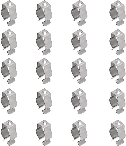 Miniatura 47 de Othmro Paquete de 100 clips T8 para tubo de luz LED, tubo fluorescente LED, acero al manganeso niquelado