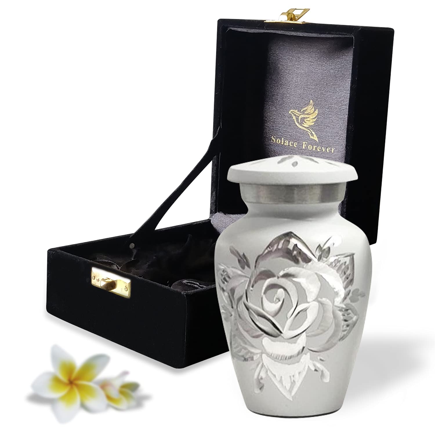 Buy White Rose Urn Keepsake Small Urn for Ashes with Premium Box