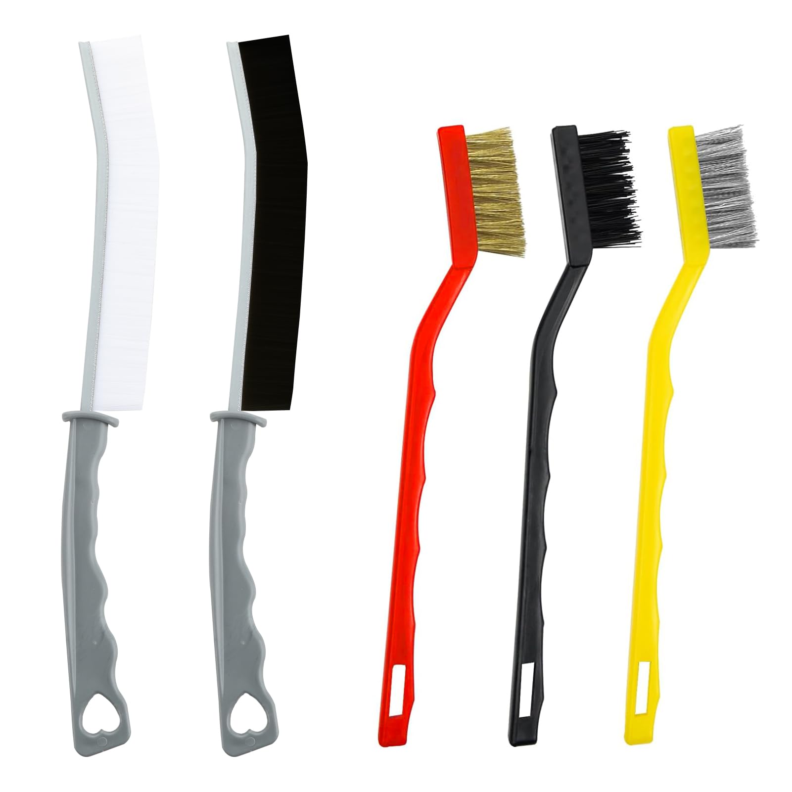 10 Spazzole Per Pulizia Fessure – Set Doppia Estremità Con Setole Rigide, Per Angoli Stretti, Lavello, Cucina E Bagno, 17 Cm, Nere - 2