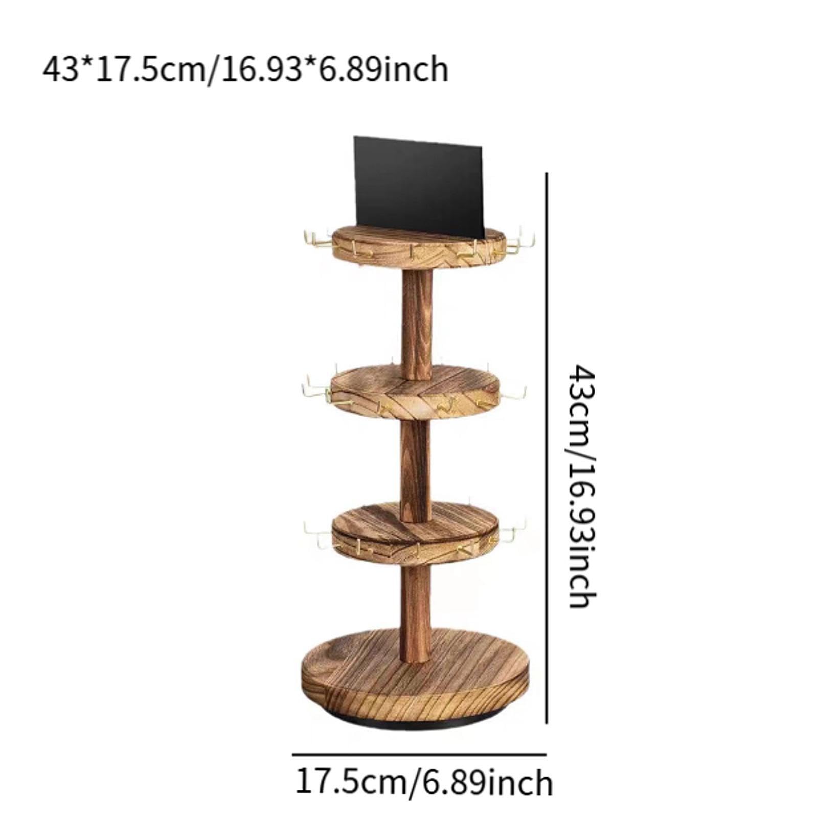 Amagogo Armband-Präsentationsständer, Schmuck-Organizer mit Werbetafel, modernes, stabiles 3-stufiges Schmuck-Aufbewahrungsregal für Fußkettchen, Kaffee
