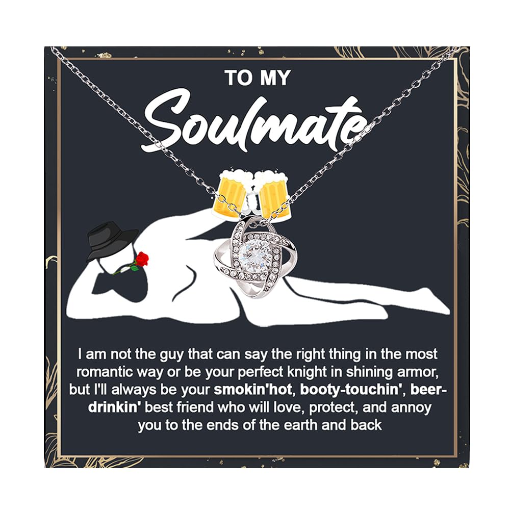 Chiside To My Soulmate Necklace For Women, Gift For Wife, Necklace For Girlfriend, Wife Necklace From Husband, Soulmate Gifts For Her, Funny Girlfriend Gifts From Boyfriend, Soulmate Necklace For Her