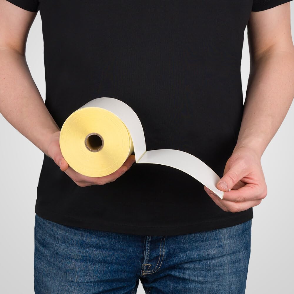 Thermo-Eco Versandetiketten, weiß, 10 x 15 cm, 500 Stück/Rolle, 100 Rollen, Art.-Nr. 611867 | Paket Etiketten | Versandlabel | Rollen Etiketten