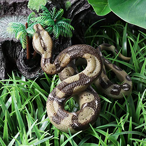 LUOEM Halloween Realistic Prank Snake, Realistic Fake Snakes, Halloween Prank Props, Python Scary Snake Toy, Rubber Snake Figure