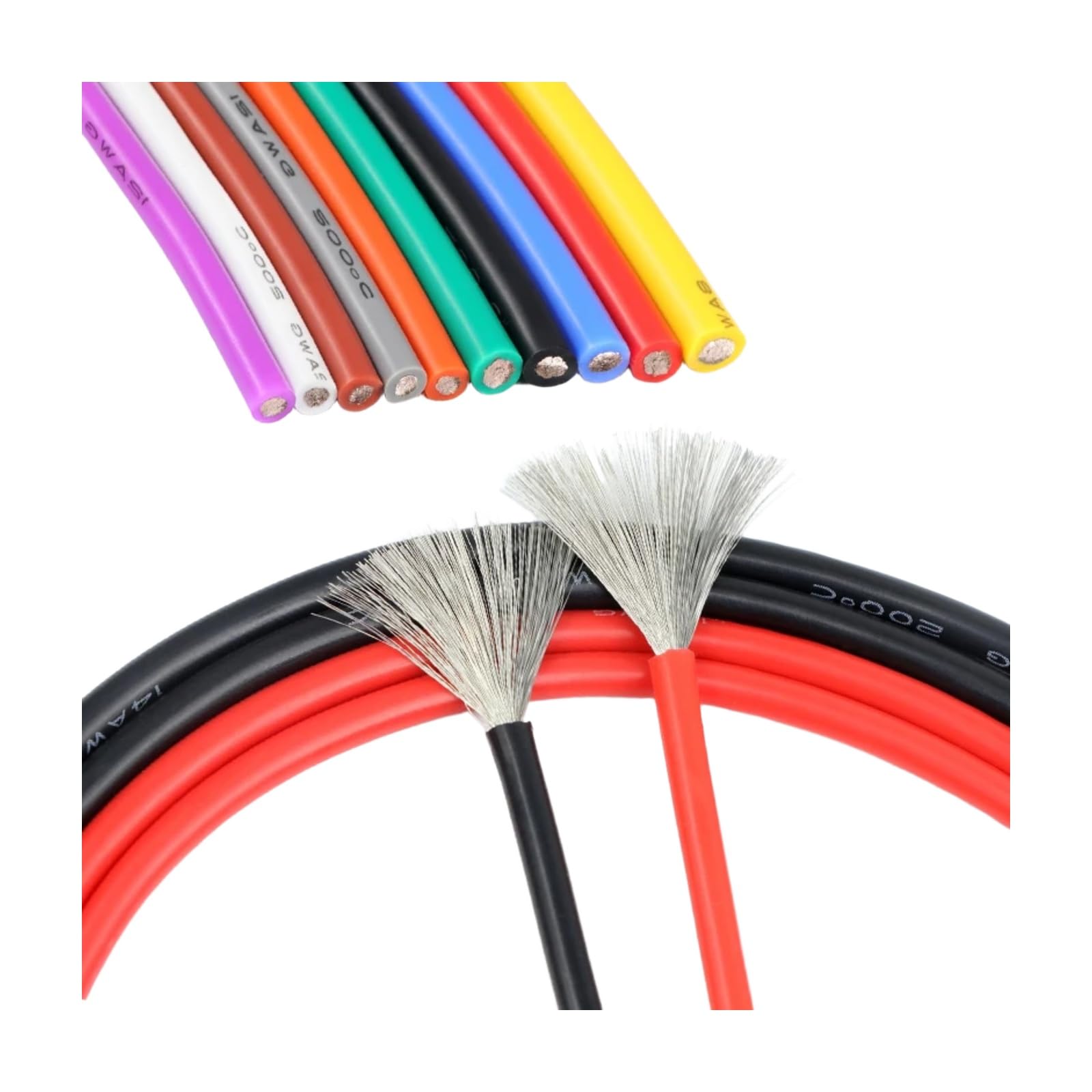 10 Colors 5/10m Silicone Wire 30 28 26 24 22 20 18 16 14 12 08AWG Soft Stranded Tinned Copper(;; 10 meters; 26AWG)