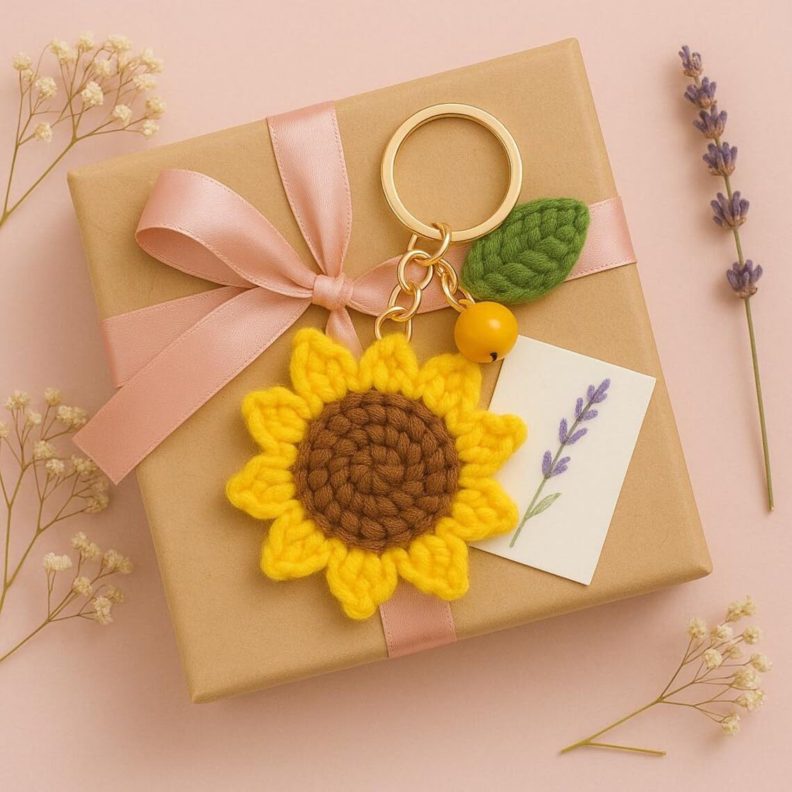 Aesthetic Handmade Crochet Sunflower Keychain – Boho Flower Bag Charm & Purse Pendant | Cute Accessory for Girls, Women, Car Keys & Backpacks | Unique Handmade Gift-image-24