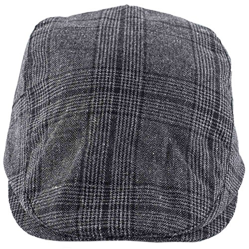 Image of The Tie Hub Wool Flat Cap for Men & Women | Adjustable Vintage Newsboy Gatsby Hat for Casual, Travel, Outdoor | Free Size Herringbone Ivy Style Cap