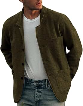 ジャケット・アウター ORIGINAL BUTTON COLLARLESS KNIT JACKET 51DR+OQM4tL._UY1000_.jpg