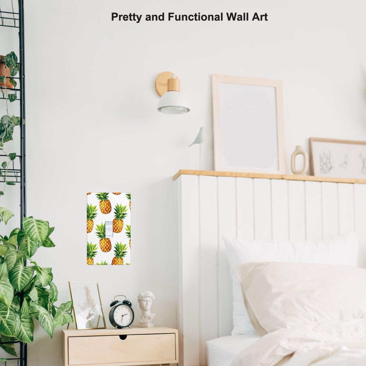 Boho Pineapple 1 Gang Light Switch Cover Tropical Exotic Fruits Single Toggle Wall Plate Electrical Switchplate Decorative Faceplate for Home & Office 4.5 x 2.76 Inch