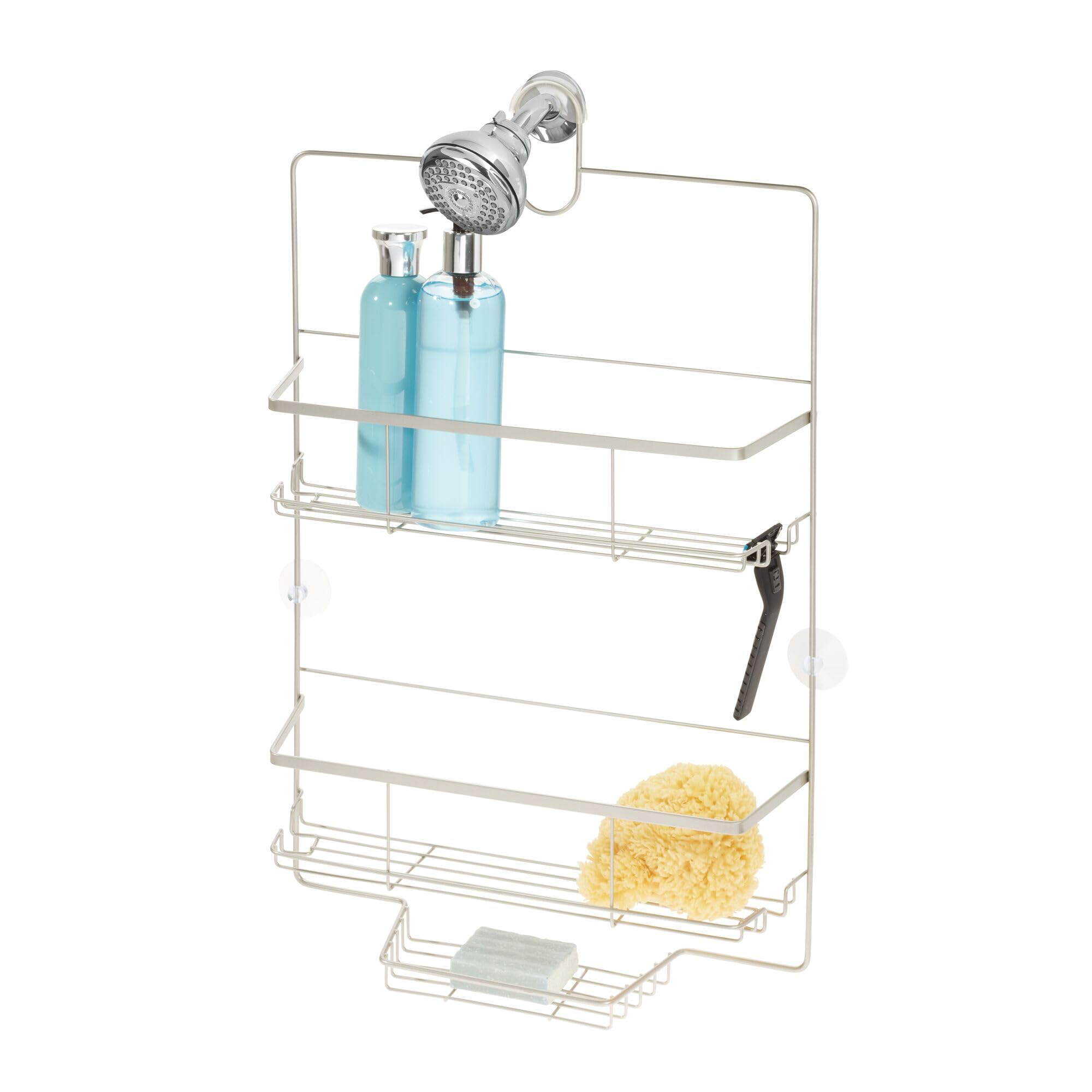 iDesign Everett Wide Metal Hanging Shower Caddy Bath Organizer Holds Shampoo Razors Conditioner Soap 15 5 x 4