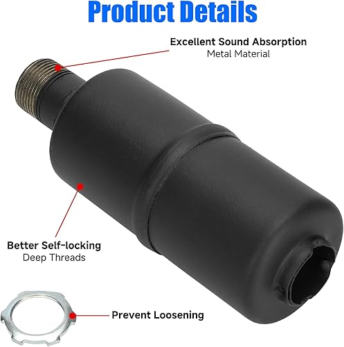 Miniatura 5 de YOXUFA Silenciador de tubo de escape de repuesto para Predator 212 196cc 224cc 6.5hp Coleman CT200U CT200U-EX BT200X Baja Warrior MB200 GX160 GX200