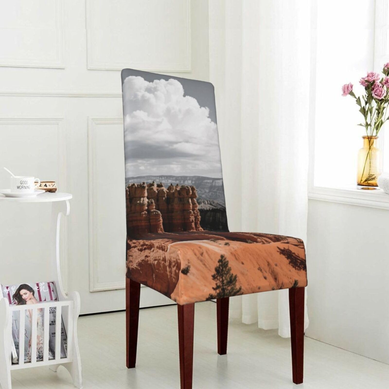 FekiLoot Stretch Dining Room Chair Covers Removable Washable Parsons Chair Slipcovers Bryce Canyon Chair Seat Protector Cover for Hotel, Office, Ceremony, Banquet, Wedding Party