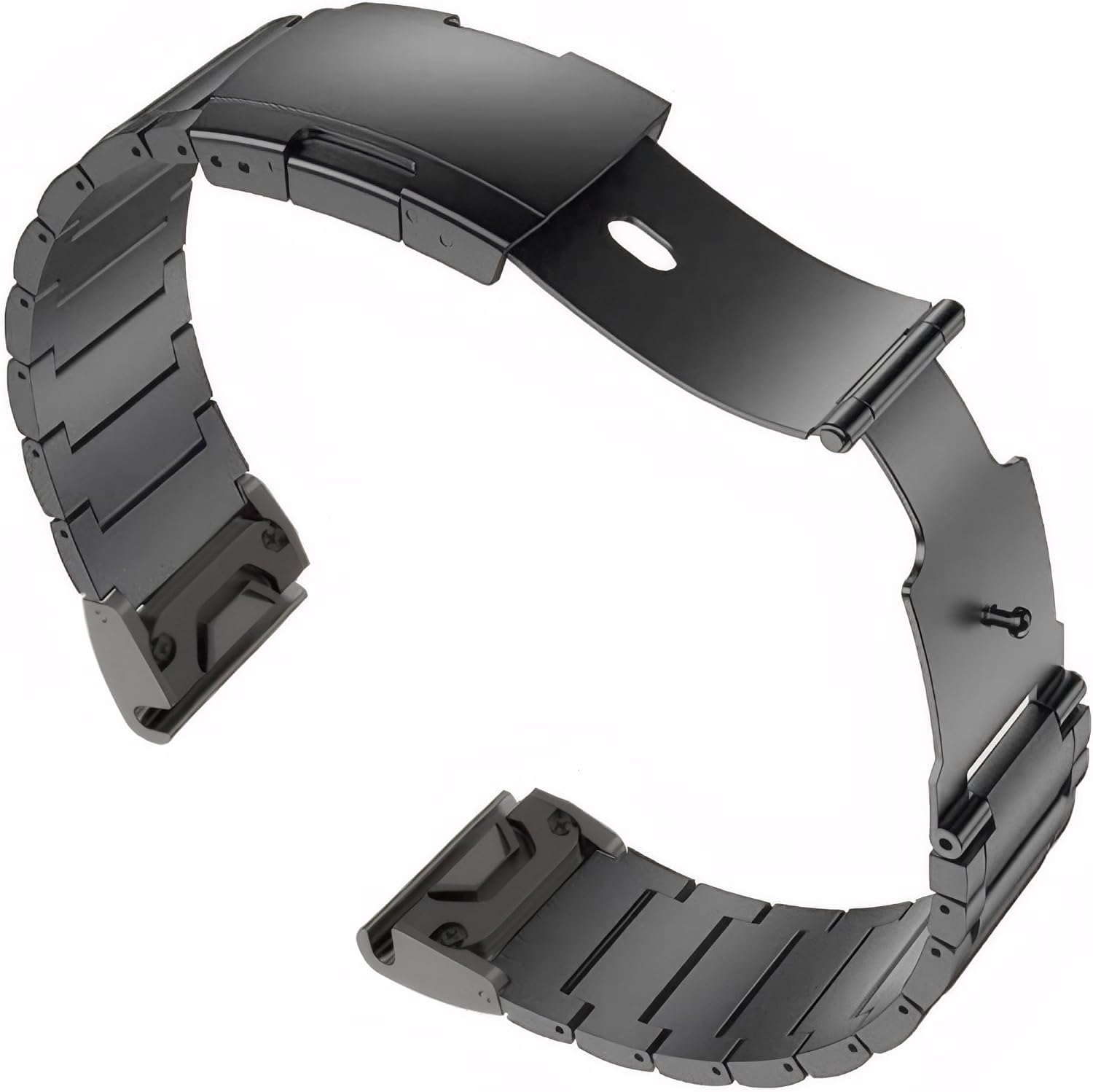 Titanium Band for Garmin,26mm Three-Piece Metal Bracelet Strap with Quick Release Connector,Tortoise Buckle,for Garmin Fenix 7X/6X Pro/5X/5X Plus/3/3HR Smartwatch (Gray)