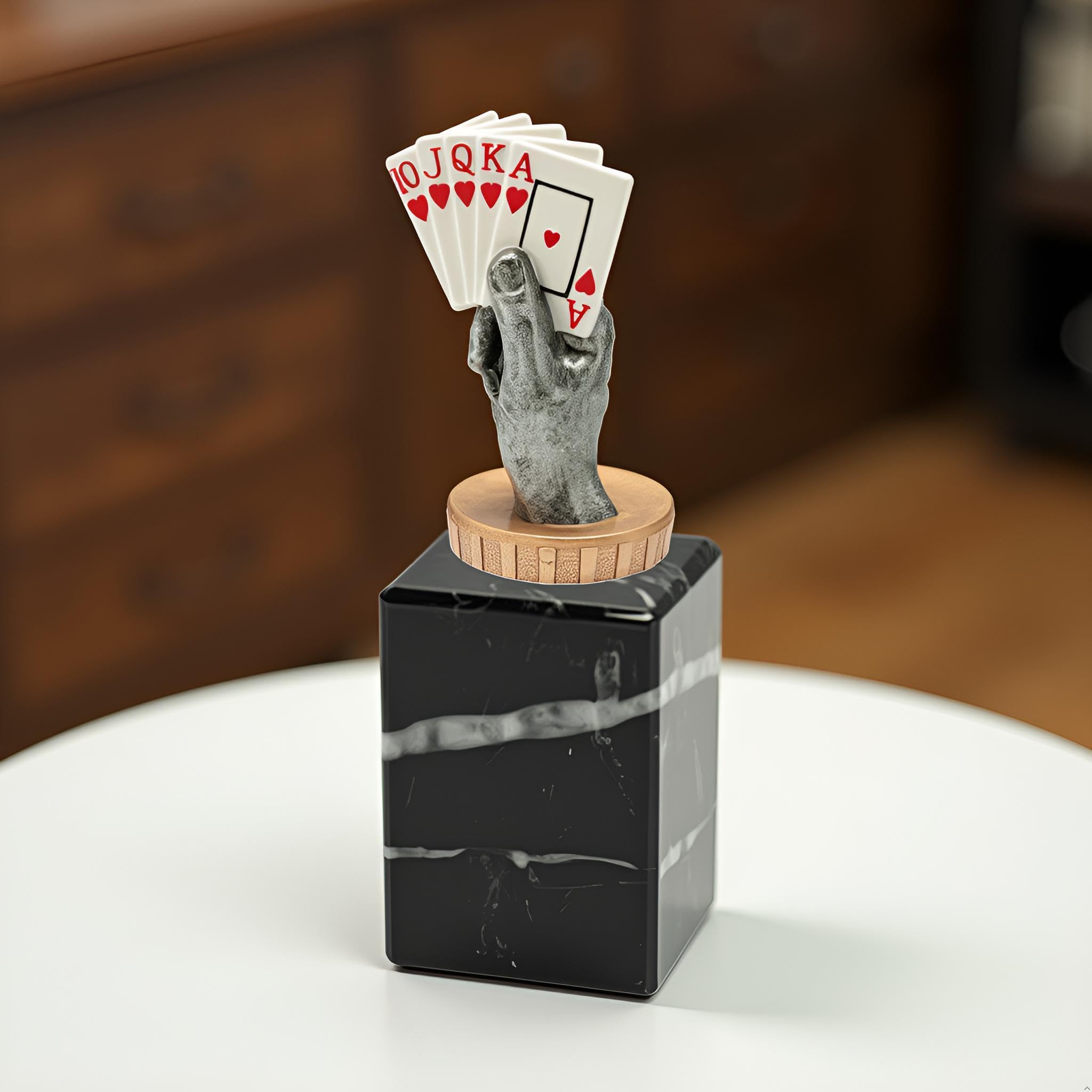 Generico Trofeo Premio Poker, Burraco, Scala 40, Briscola – Coppa Personalizzabile con Targa – Idea Regalo Tornei, Eventi e Competizioni (Colore, h15,5cm)