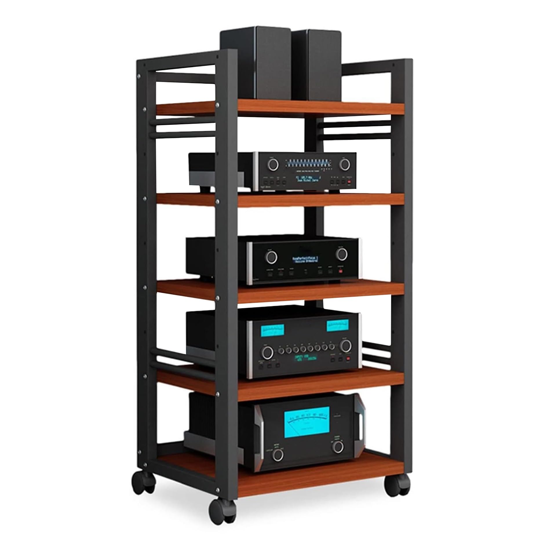 Meuble TV vertical fin de l'encombrement pour décodeur et tourne-disque avec étagères réglables