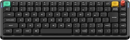 NuPhy Air75 V3 JIS 日本語配列 ホットスワップ対応 ワイヤレスメカニカルキーボード（88キー・75%配列・ノブ付き・RGBバックライト・ガスケットマウント・Bluetooth/2.4GHz/USB-C対応） (ネビュラブラック, Blush軸（Nano）)