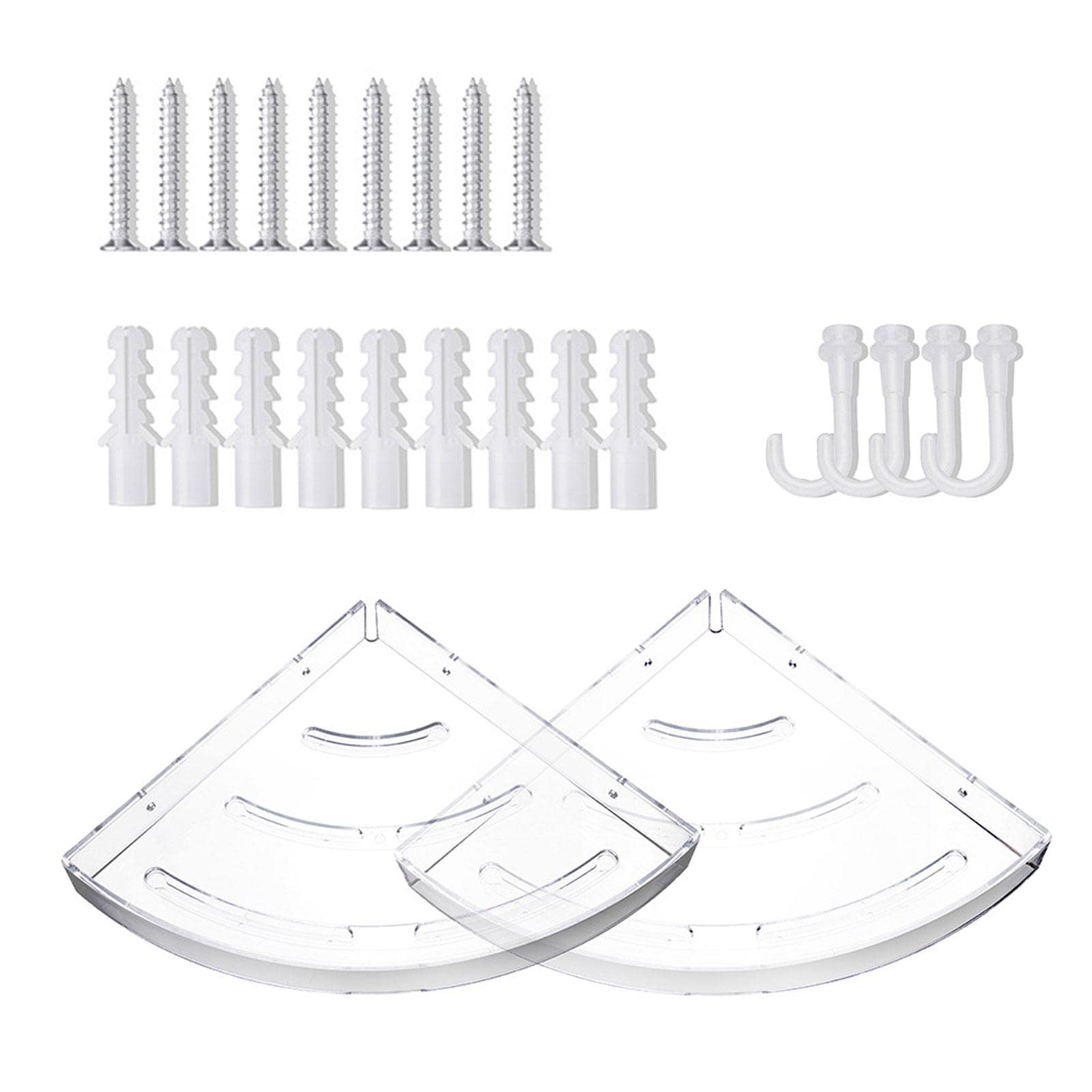 ducha esquina, estante esquina acrílico transparente, estante baño flotante con ganchos, organizador para cocina, dormitorio y sala estar