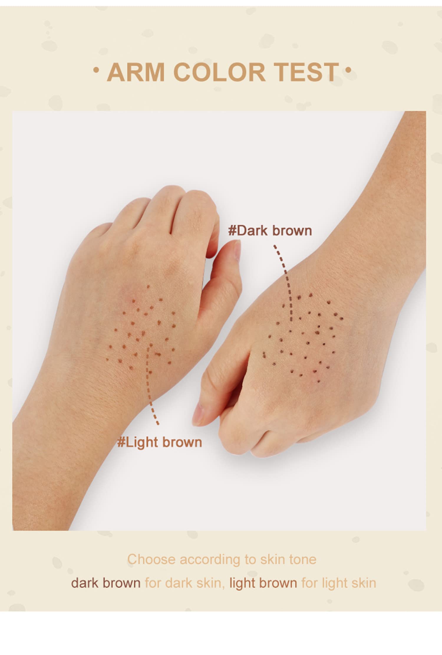 MAEPEOR Lápiz de Pecas Marrón Claro Natural Lápiz de Pecas Duradero, Impermeable con Puntos, Crea Piel Natural Hundida (1 Pieza), Marrón Claro