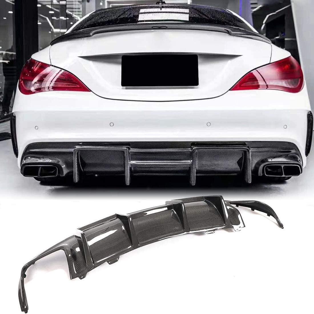 Xuetao Light Carbon Fiber Rear Bumper Diffuser For Mercedes Benz Cla Class W117 C117 Cla220 Sport & Cla45 Amg Sedan 2013-2019 Rear Lower Bumper Lip Spoiler