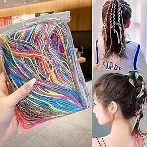 120 Pcs Colorful Gradient Hair Wrap Assorted Strings, Ropes and Strands – DIY African Girl Hair Accessories (4 Sets)