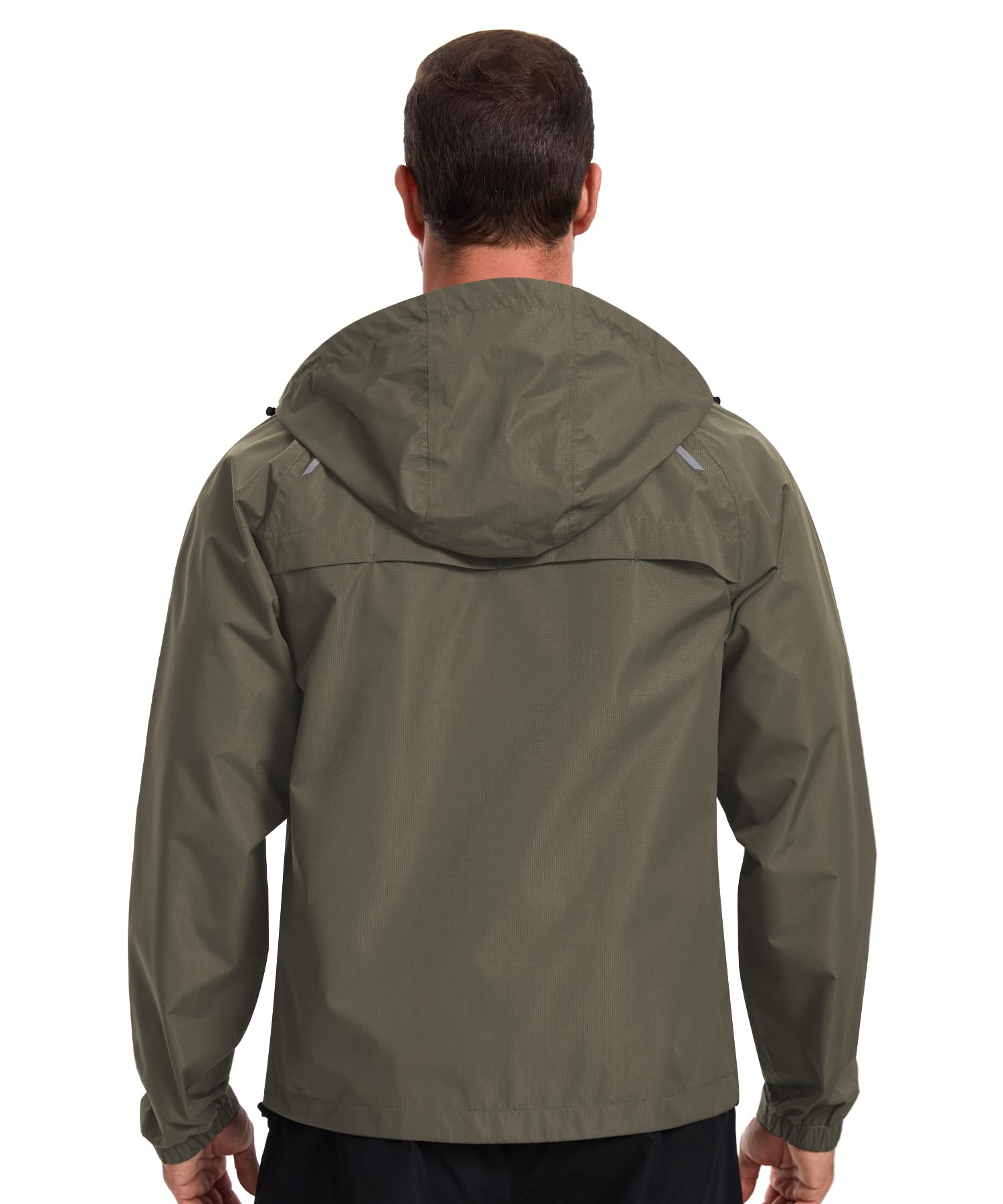 Huayuzh Chubasquero para hombre impermeable transpirable ligero cortavientos delgado impermeable plegable bicicleta camping senderismo