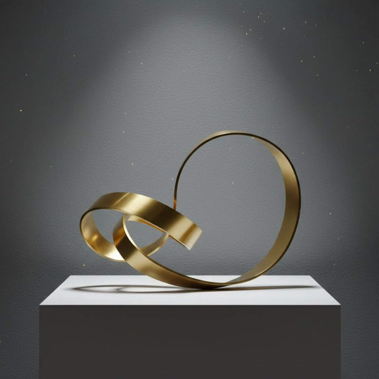 Scultura Nastro in Ottone Decorazione Moderna Soprammobile Tavolino Consolle Brillante Effetto Luminoso Adatta per Salotto Studio Reception Residenza, Bronzo Antico, Medio 250 180 180