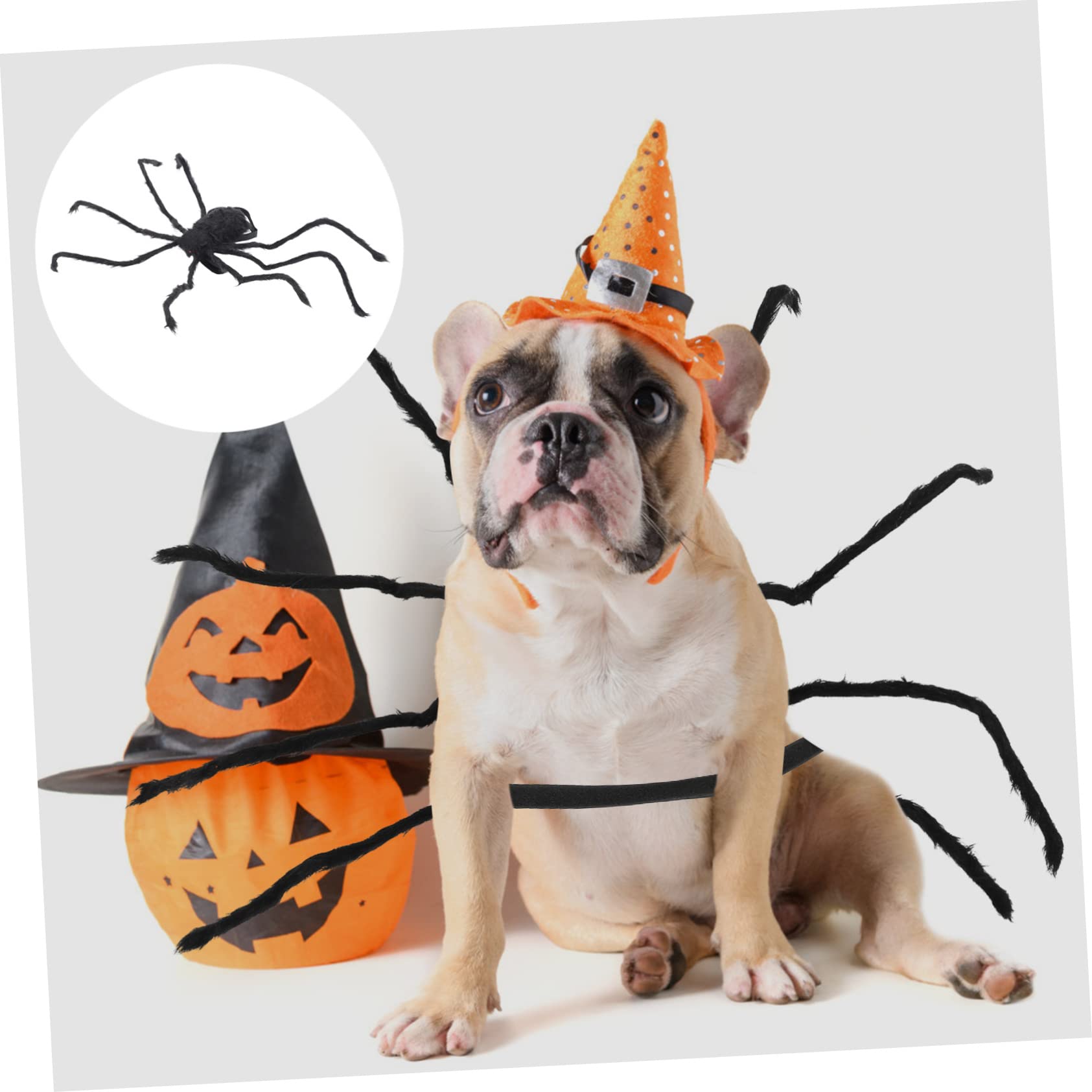 HANABASS 3pezzi Costume Per Animali Domestici Forma Di Ragno Fuzzy Per Halloween Accessorio Divertente e Spaventoso Per Cani e Gatti Adatto Occasioni Festive e Foto Memorabili