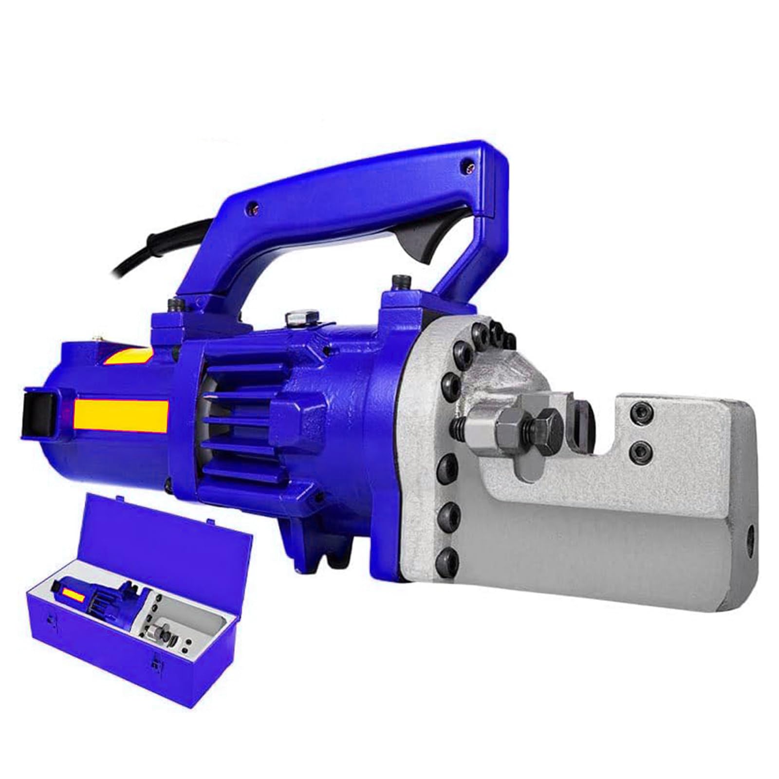 XNZJHPP Portable Electric Hydraulic Rebar Cutters - 1250W, Fast 3-3.5s Cutting Speed, Ideals for Construction Sites, Multiple Cuts Capability, Efficient and Durables Tool (Blue 1700W)